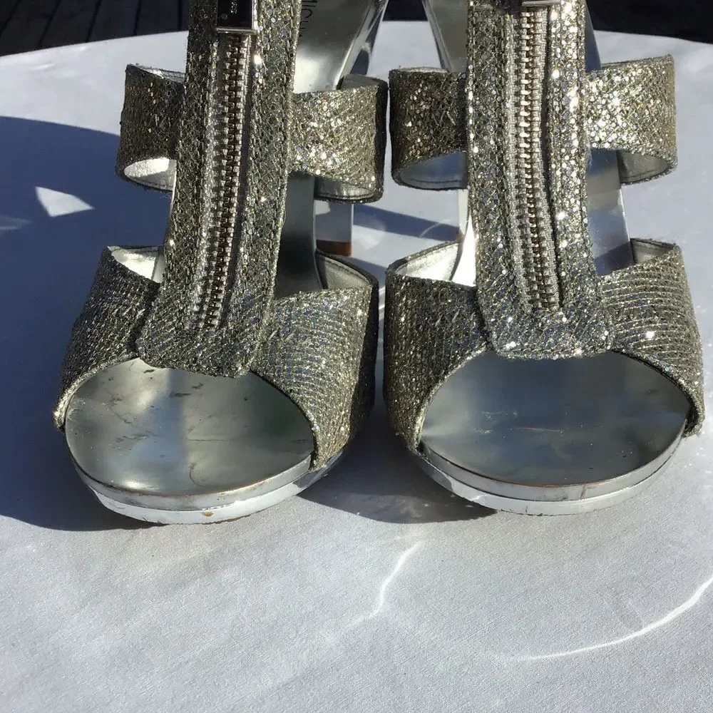 MICHAEL Michael Kors Berkley T-Strap Sandals Silver